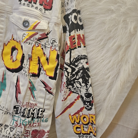 COOPER RIVET WHITE ICON DENIM JACKET - Picture 6 of 8